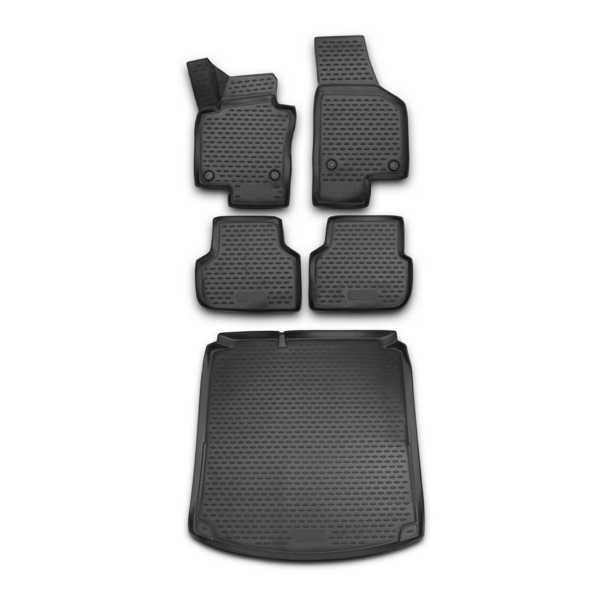 Volkswagen Jetta Floor-Trunk Mats - Omac - KIT 3D - Black - 2011